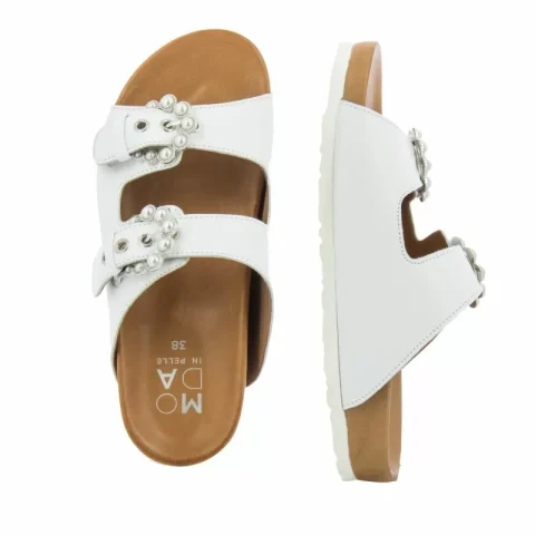 Дамски Равни Чехли MODA IN PELLE – 25041OPAAL WHITE 31 — снимка 5