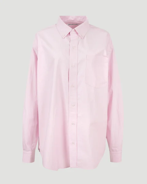 Cotton Oxford Oversize Shirt in Pink