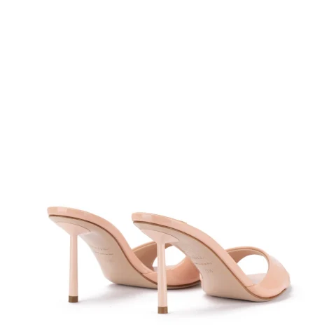 Дамски бежови чехли с ток Bella Le Silla — снимка 8