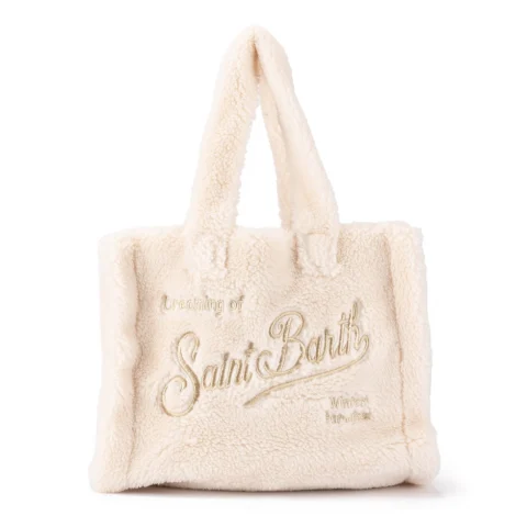 Дамска бяла чанта Colette Teddy SAINT BARTH