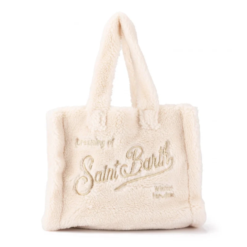 Дамска бяла чанта Colette Teddy SAINT BARTH