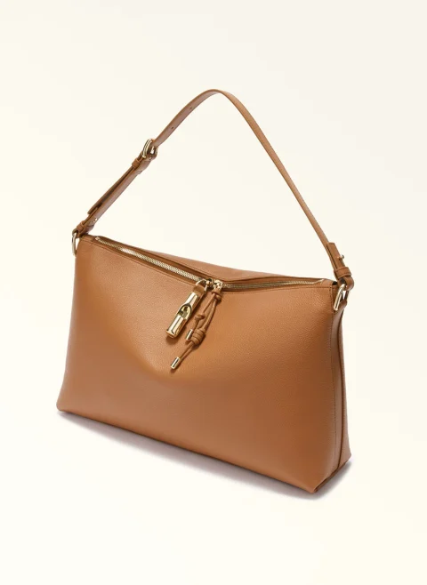 Кожена чанта Furla Debby Brandy — снимка 2