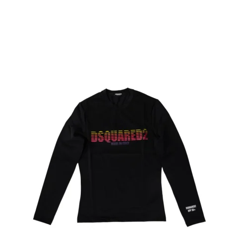 Мъжка черна блуза за плаж DSQUARED2 BEACHWEAR