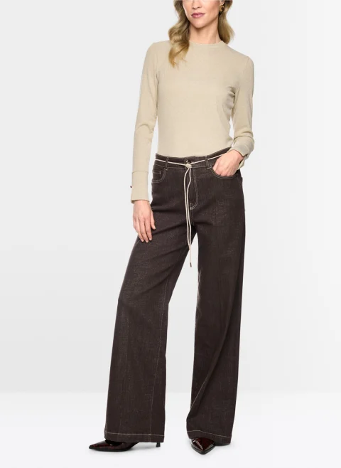 Втален пуловер с лурекс Marc Cain Collections — снимка 2