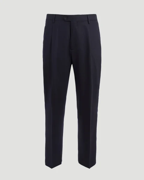 Wool Trousers in Navy