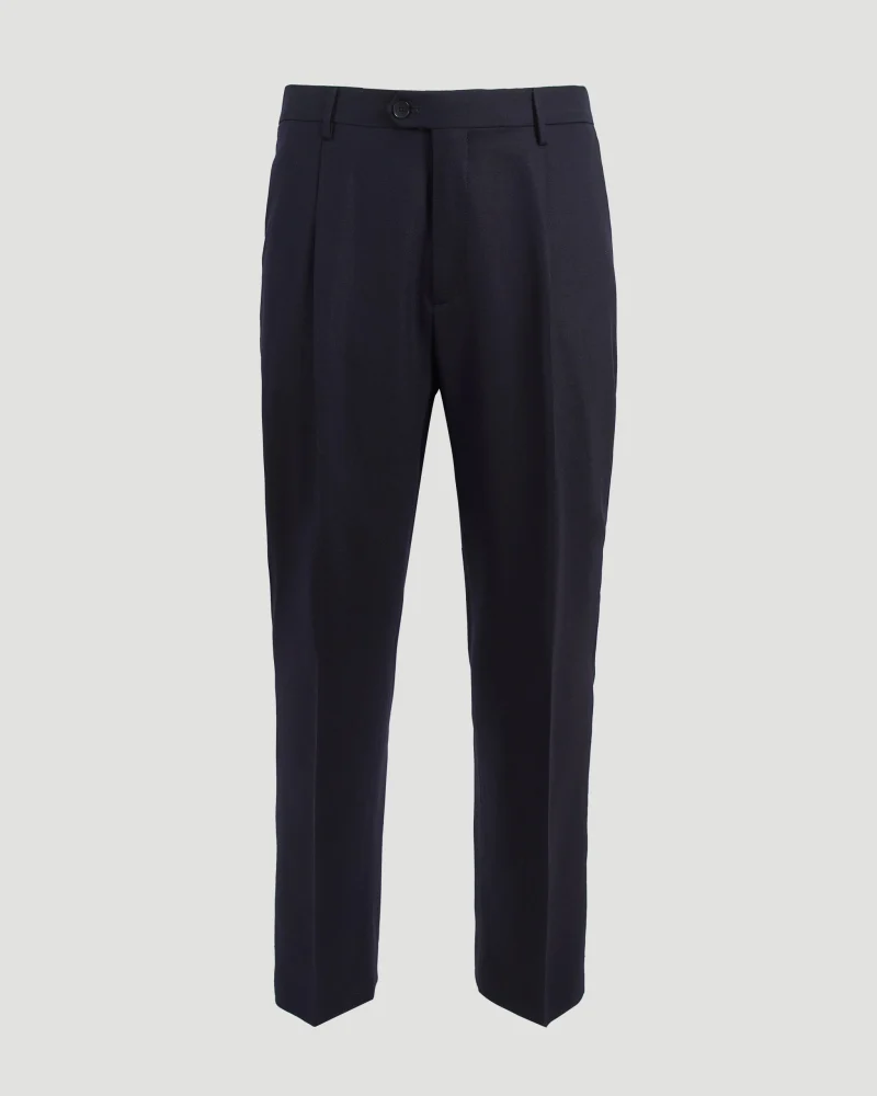 Wool Trousers in Navy