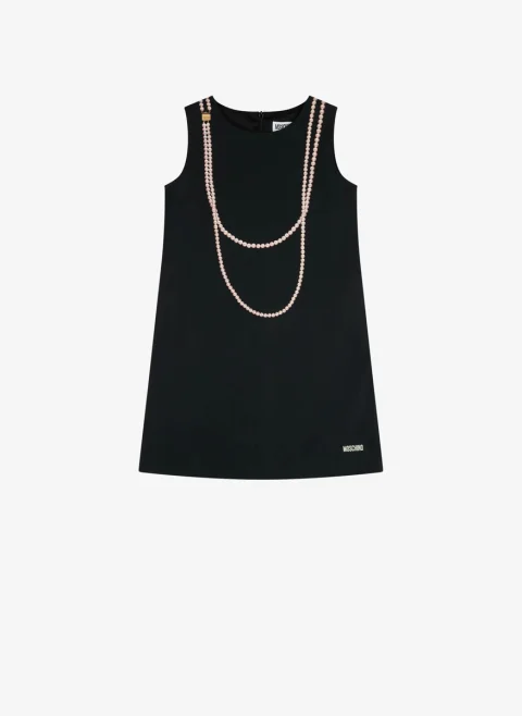 Рокля с принт 'Pearls' Moschino Kids