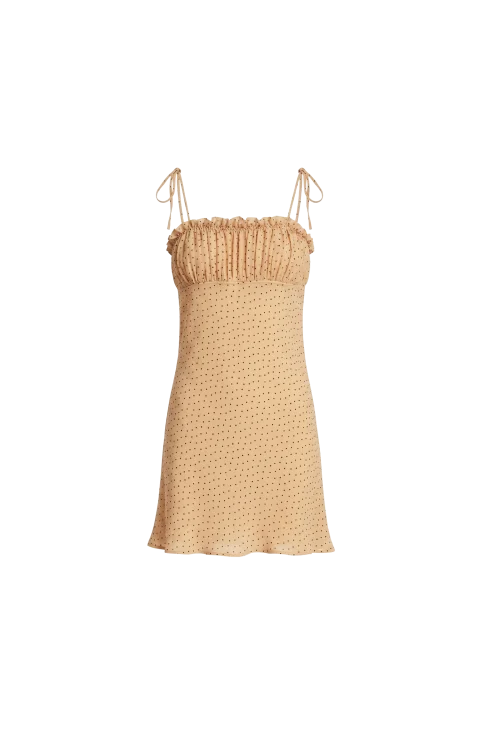 Polka Dot Silk Mini Dress