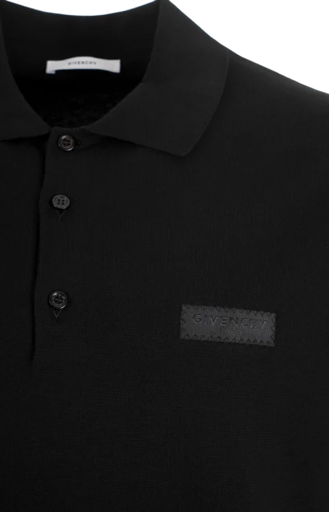 Couture Seam Polo with Gros Grain Detail in Black — снимка 2