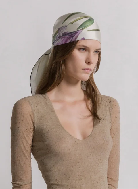 Копринен шал с принт Alberta Ferretti — снимка 4