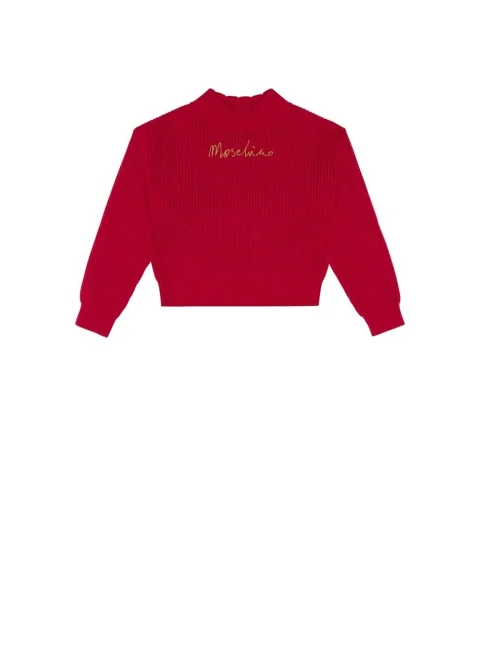 Пуловер с лого бродерия Moschino Kids