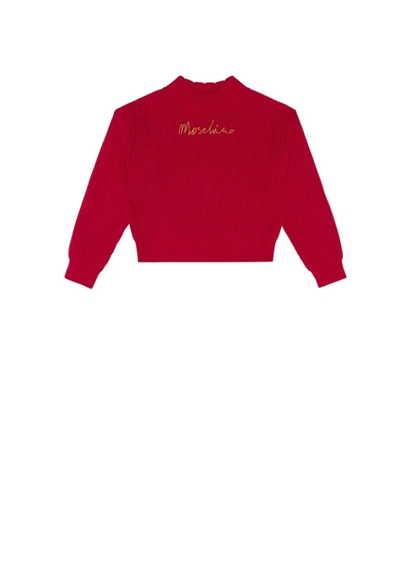 Пуловер с лого бродерия Moschino Kids