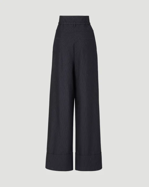 Pinstriped Wool Trousers — снимка 2