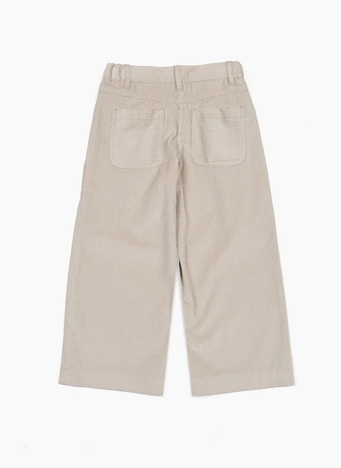 Панталон от рипсено кадифе с монили Brunello Cucinelli Kids 4-6 — снимка 3