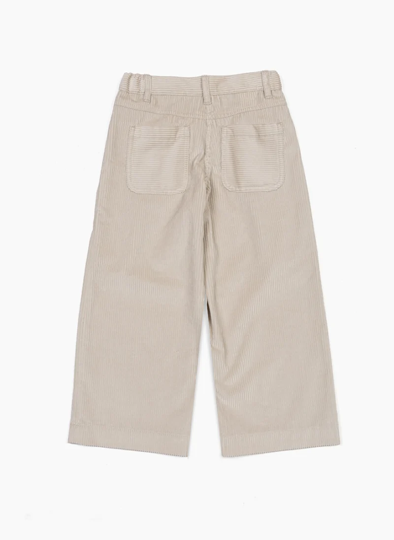 Панталон от рипсено кадифе с монили Brunello Cucinelli Kids 4-6 — снимка 3