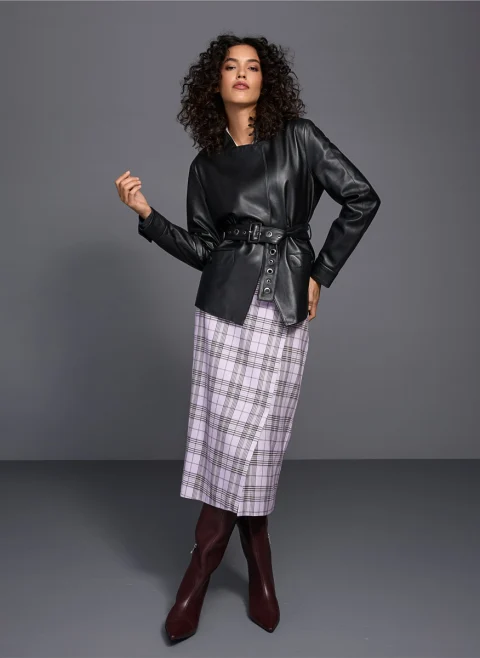 Кожено яке с колан Marc Cain Collections — снимка 9