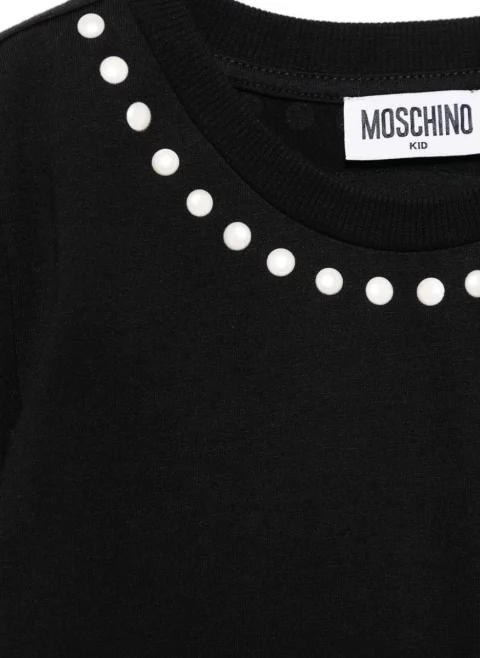 Тишърт с тематична бродерия Moschino Kids — снимка 2