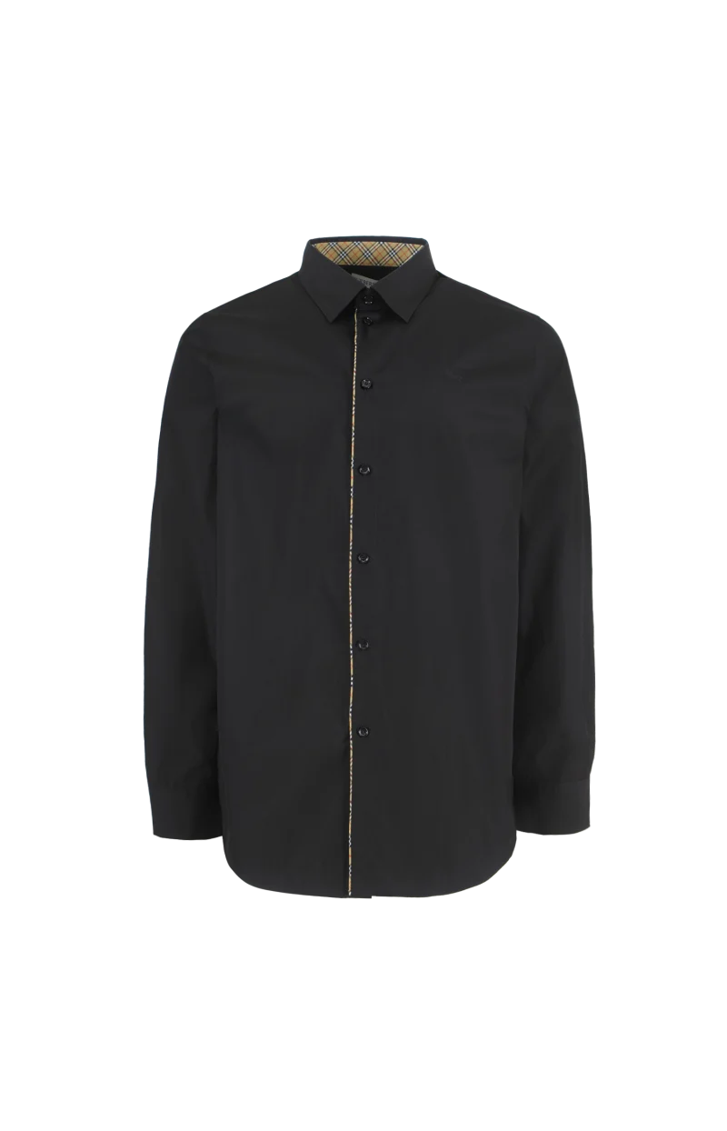 Burberry Classic-Fit Check Piping Cotton Poplin Shirt