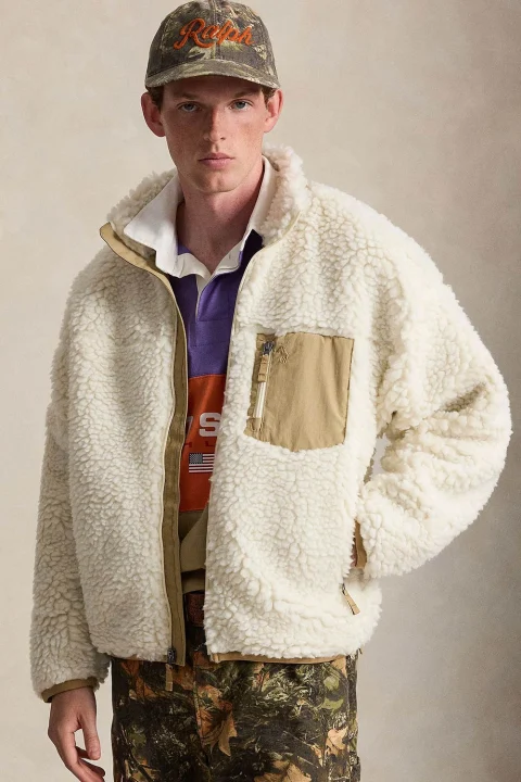 Яке Shaggy Hi Pile-Knt 710B26088002 101 natural — снимка 2