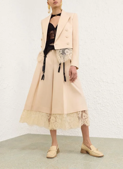 Широк панталон със скъсена дължина 'Valiant Lace Culotte' Zimmermann