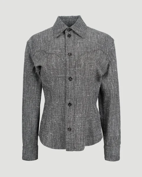 Melange Viscose and Silk Shirt