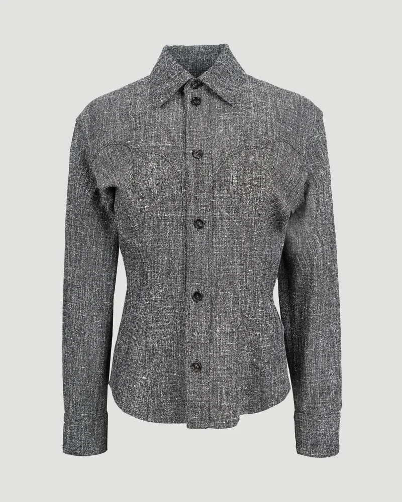 Melange Viscose and Silk Shirt