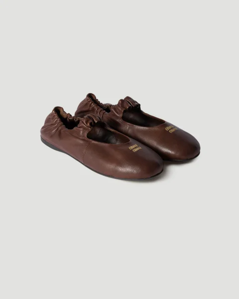Ruches Nappa Leather Ballerinas — снимка 3