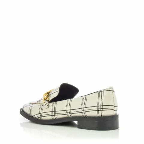 Дамски Лоуфър JORGE BISCHOFF – J10654040001 OFF WHITE/BLACK — снимка 2