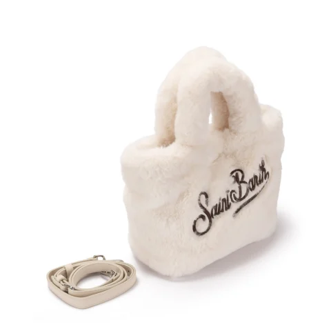 Дамска бяла чанта Mini Vanity SAINT BARTH — снимка 5