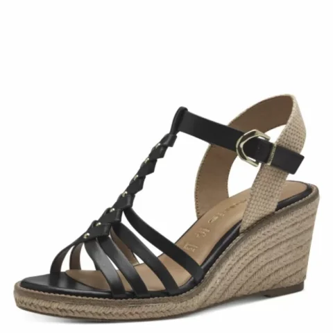 Дамски Сандали На Платформа TAMARIS – 1-28042-42-001 BLACK — снимка 3