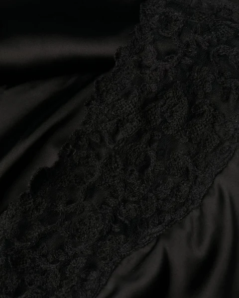 Asymmetric Lingerie Dress in Black — снимка 4