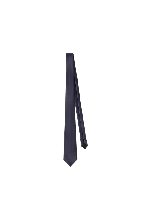 Tie in Navy Silk Satin — снимка 2