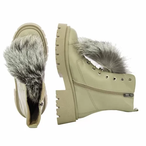 Дамски Кубинки CARLO FABIANI – 28105 PELICA IVORY FUR — снимка 6
