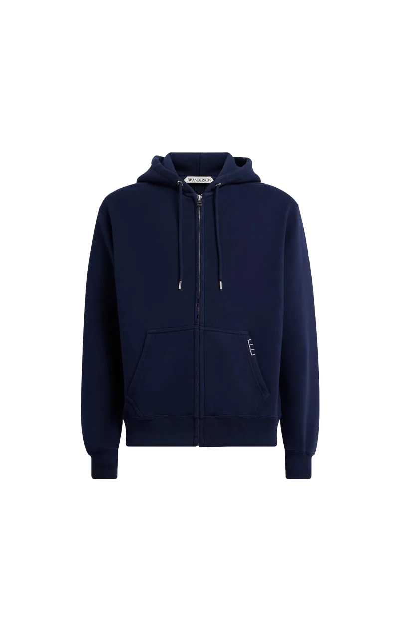 Front Zip Hoodie in Navy