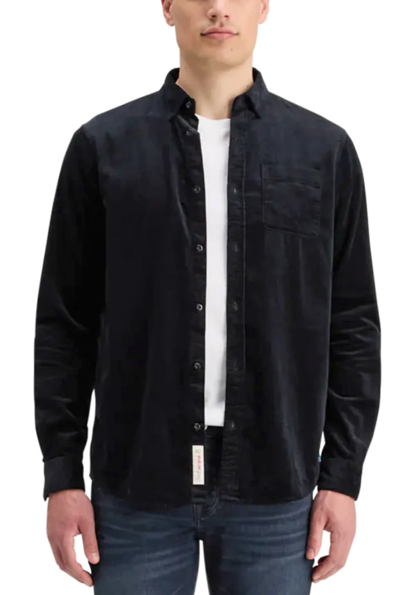 Риза Solid Corduroy 178709 SC0008 black — снимка 2