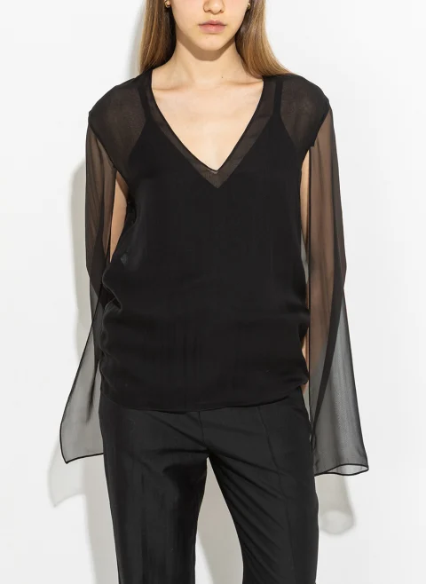 Топ от коприна Alberta Ferretti — снимка 3