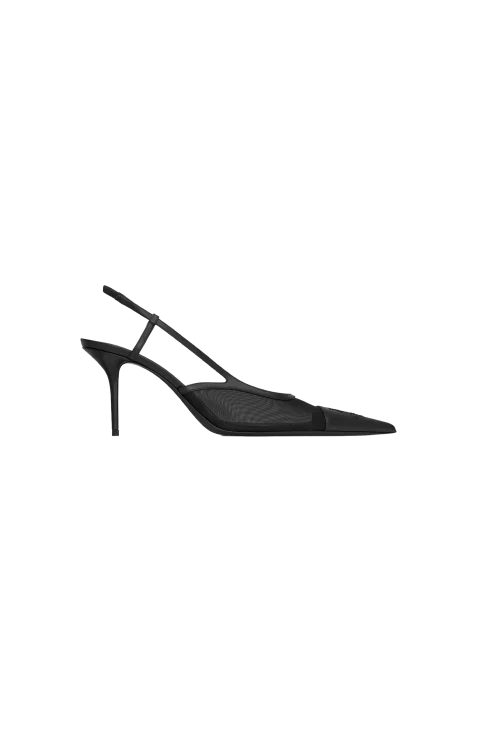Saint Laurent Renée Slingback Pumps in Mesh