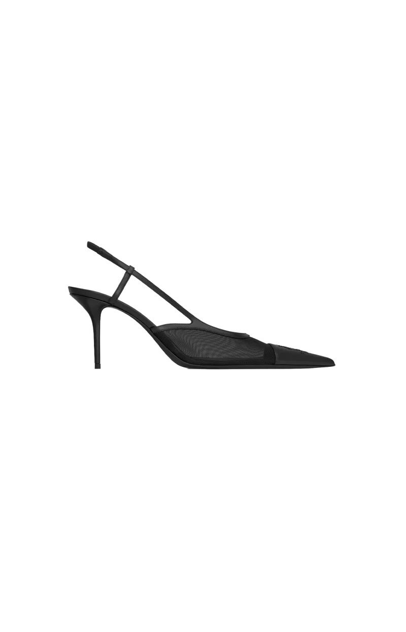 Saint Laurent Renée Slingback Pumps in Mesh