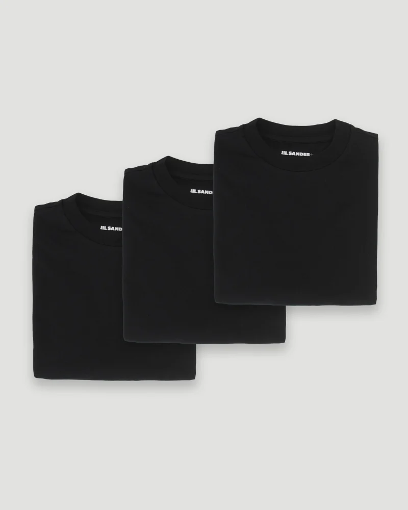 3-Pack Short-Sleeved T-Shirt Set in Black — снимка 2