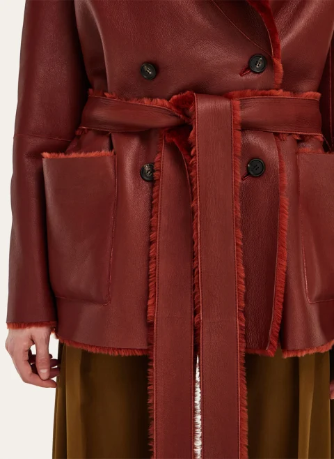 Двулицево палто 'shearling' Ferragamo — снимка 11