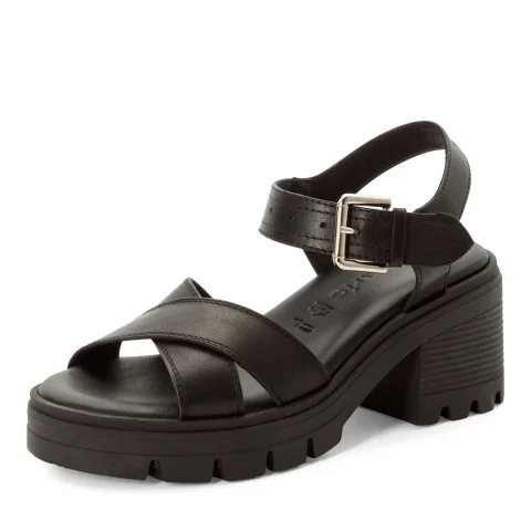 Дамски Сандали На Ток TAMARIS – 1-28704-46-003 BLACK LEATHER — снимка 3