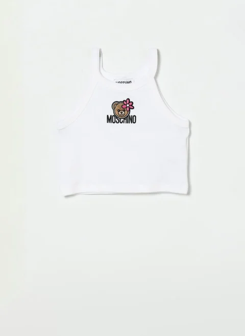 Топ с `Teddy` принт Moschino Kids — снимка 4