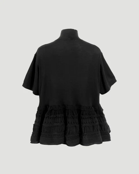 Wool Crinoline Top in Black — снимка 3