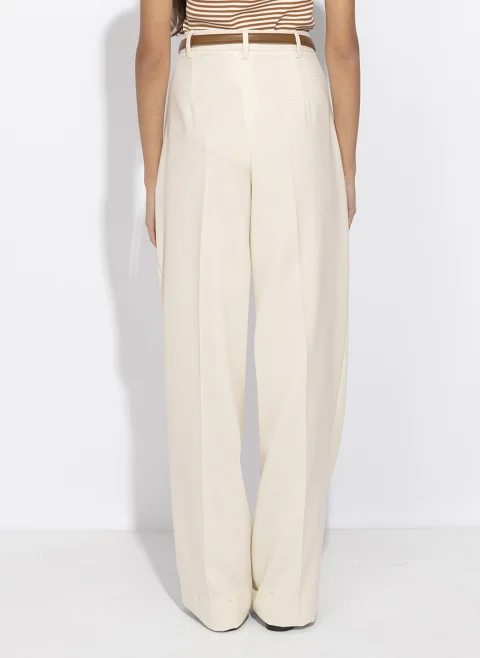Панталон с контрастен колан Max Mara Studio Mstadunco — снимка 3