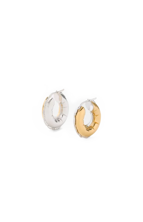Blown Inflated Hoop Earrings in Brass