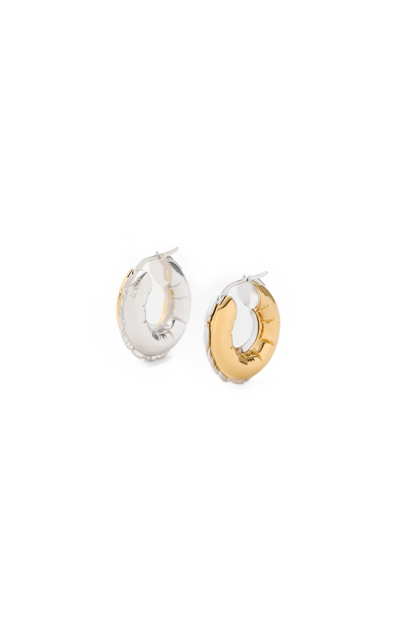 Blown Inflated Hoop Earrings in Brass
