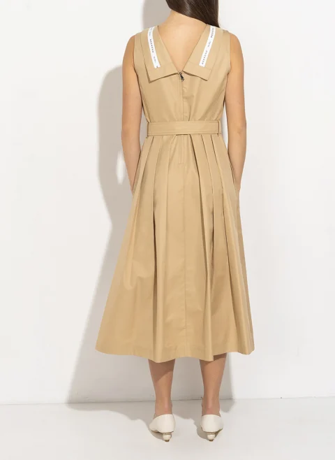 Рокля с плисиран мотив Weekend Max Mara Wkdcono — снимка 3