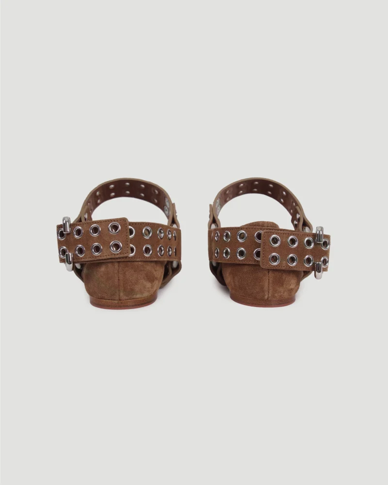 Biker Ballet Flats in Suede — снимка 4
