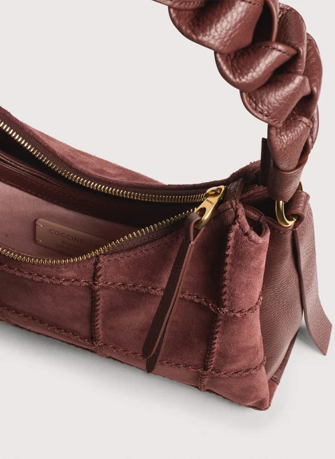 Велурена чанта Coccinelle Boheme Berry Small — снимка 4