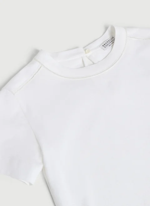 Тишърт 'sparkling piping' Brunello Cucinelli Kids 4-6 — снимка 3